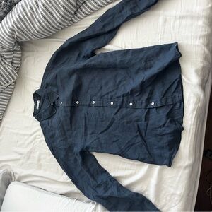 Moraitis Medium Navy blue linen shirt
